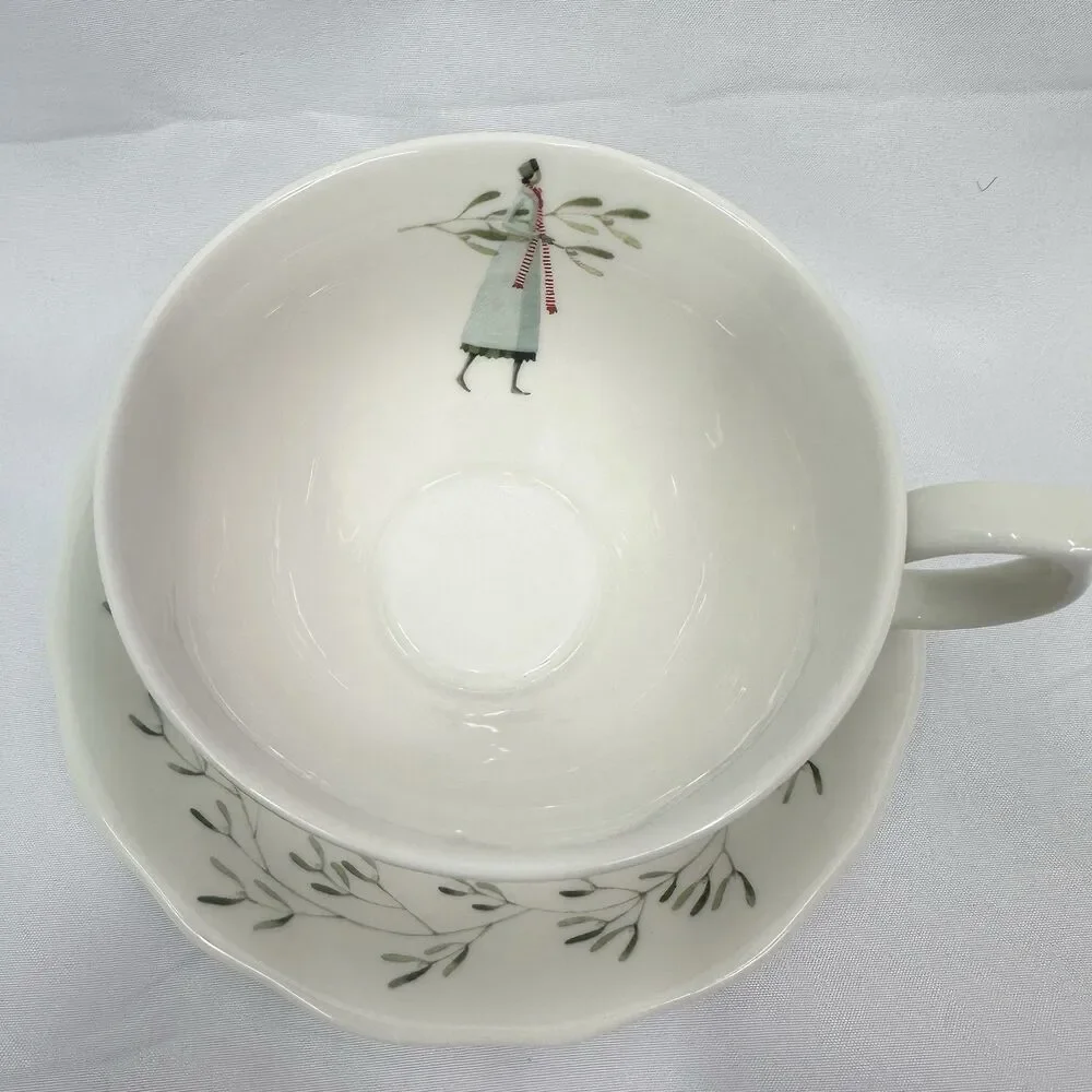 Portmeirion A Fine Romance Tea Cup And Saucer Romantic Lady Print Small Cup